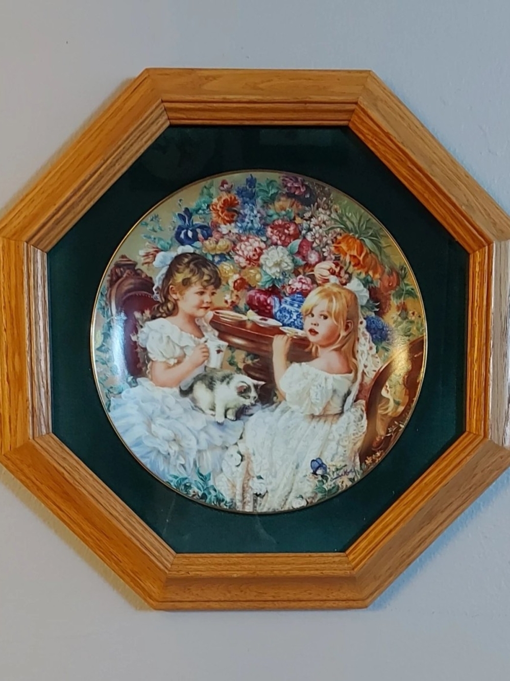 The Tea Party By Sandra Kuck, Framed Wall Plate Limited Edition